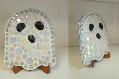 Mosaic Disco Ghost for a DIY Workshop at Make It Together Studio in Morrow OH