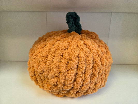 Chunky Knit Pumpkin by Make It Together Studio in Morrow, OH. Purchase as a DIY Workshop, Make and Take Kit or a Finished Product. 